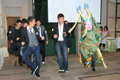  Brian (second from right) dancing with the Electric Trio.