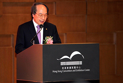 Mr. Dai Defeng, Chairman of the Friends of Hong Kong Association, speaking at the event.
 