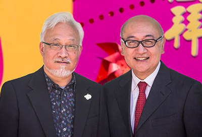 鳳凰衛視執行副總裁楊家強先生(左)與點心衛視董事兼行政總裁司徒傑先生(右)合影留念