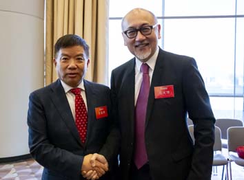 Mr. Li Kuo Hsing, Chairman of Mei Ah Entertainment (left) and Mr. Kit Szeto, Director and CEO of Dim Sum TV (right)